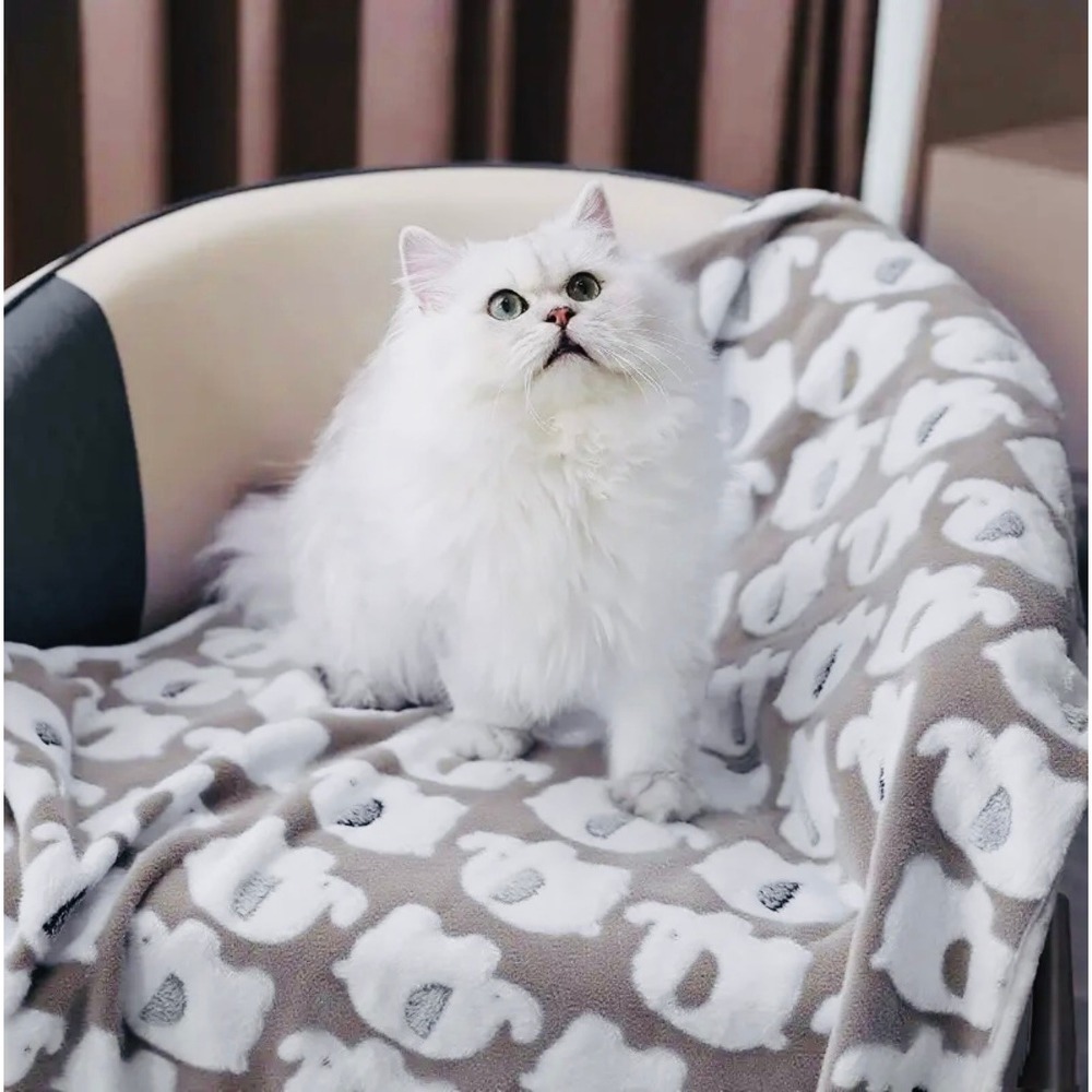 Warm Soft Fluffy Premium Fleece Pet Cat Dog Gray Elephant Blanket Mat SMALL 3pk‎
